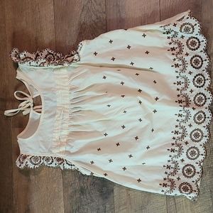 E&M top, Medium, Cream with Brown